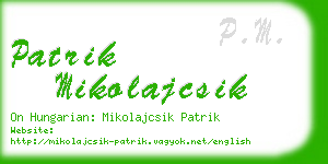 patrik mikolajcsik business card